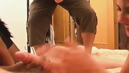 Cock Hungry French Babes Cunt Banged in Foursome