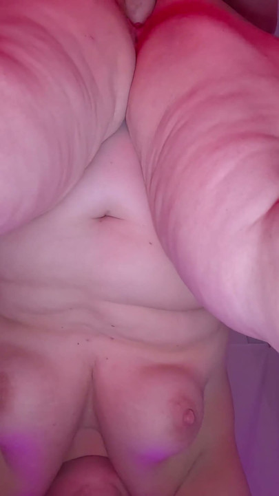 Chubby girl fucked seen from below, tits and belly shaking and big cumshot | Clip 1