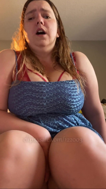 Emotional moment from "POV Pussy Flash and Foot Humiliation - BBW Domme Marie Striptease and Edging - Three Vibrator"