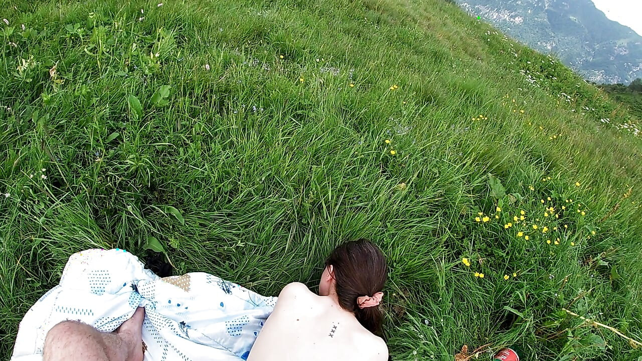 ALMOST CAUGHT FUCKING STRANGER in PUBLIC RISKY OUTDOOR - CUM ON BODY POV