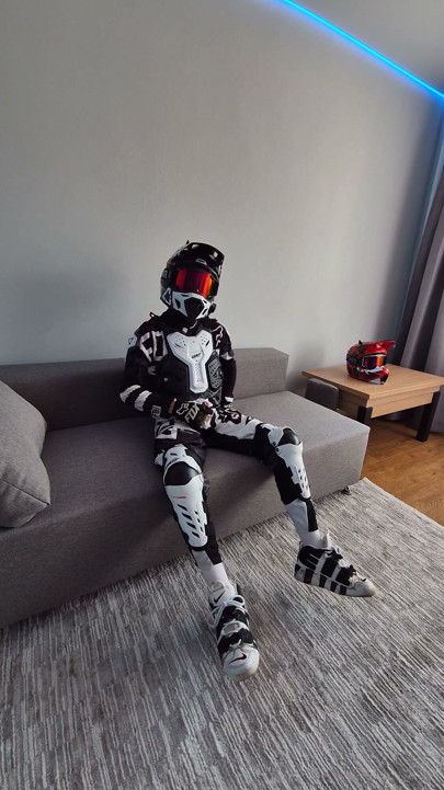 Motorcyclist in Gear Cum Hot on Himself