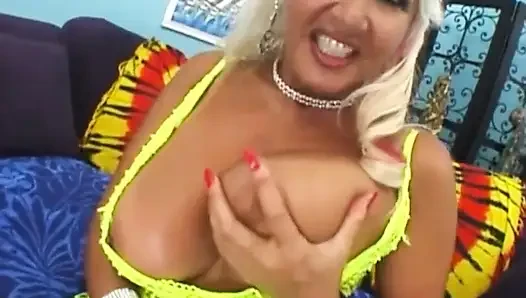 Hard anal fuck for a busty blonde