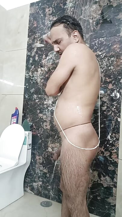 Indian desi man enjoy shower and masterbation show with neighbour