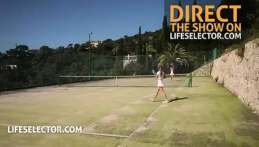 Schmutziges tennisspiel mit alexis crystal und angelika greys