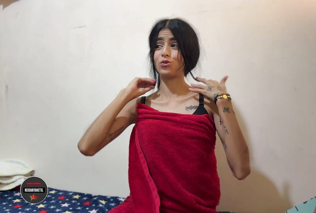 My stepbrother is masturbating in his room but seduces me to fuck me hard