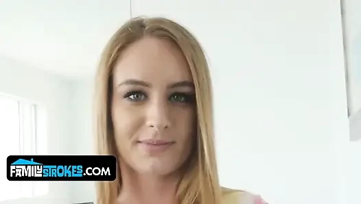 Kalın sarışın üvey kız kardeş Daisy Stone azgın üvey erkek kardeşinden boşalıyor