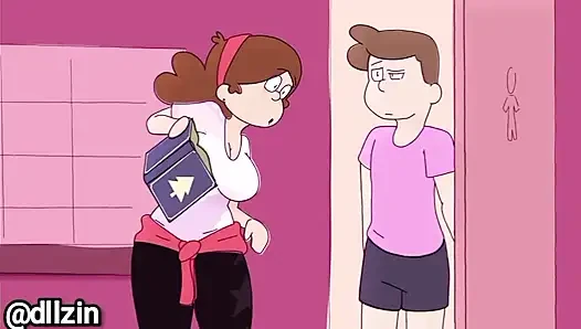 She invited her friend to the bathroom