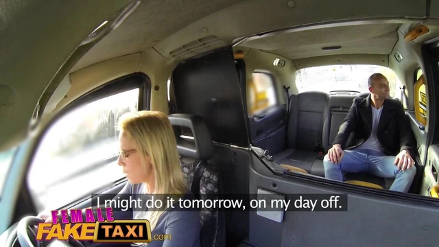 Female Fake Taxi Ozzie tourist cums in busty blondes mouth
