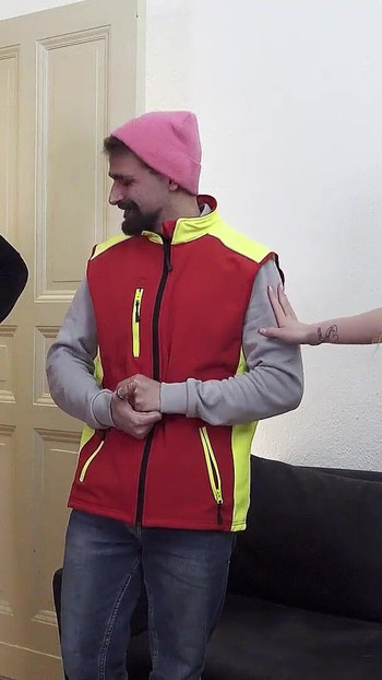 Must-see moment from "German Teen Couple talk postman to Fuck his Girlfriend while he watch"