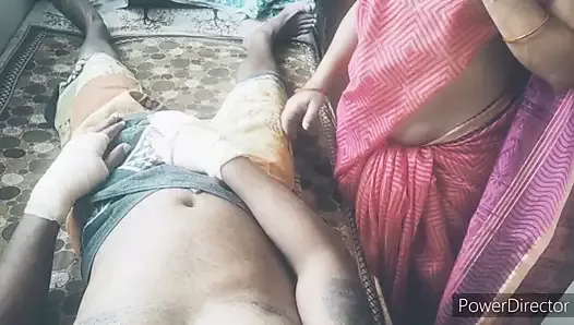 Step Mom helps injured stepson take care of his sexual needs