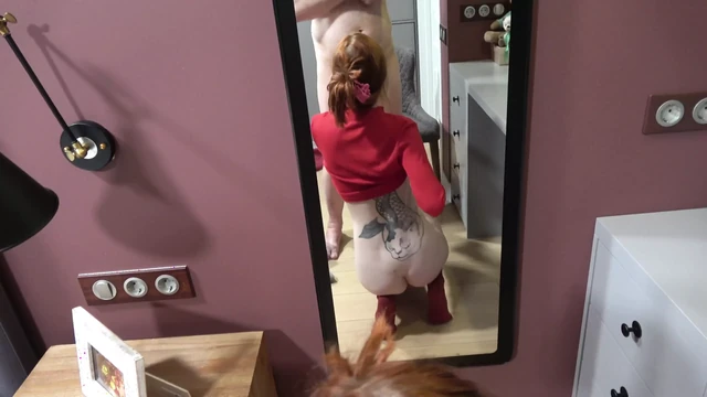 Nerdy Babe with a Tatoo Gives a Blowjob