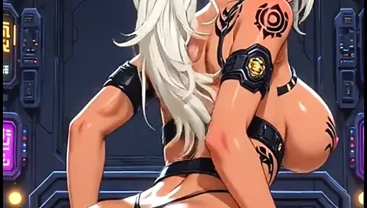 Cyberpunk güzel götüne twerk yapıyor (Ai animasyonu)