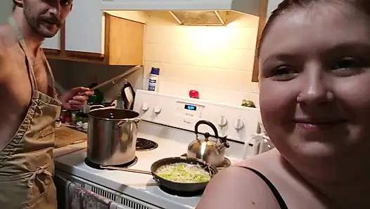 3 cabai daun bawang dimasak dengan minyak dan ngocok kontol