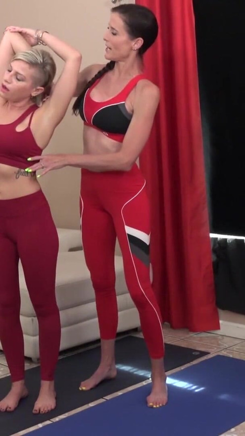 Lesbian Yoga Lesson With Skinny Tall MILF Sofie Marie & Her Friend Kaylynn Keys | Clip 1