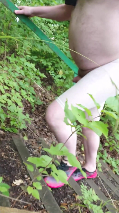 Hot Frivolous Forest Walk in Transparent Shorts