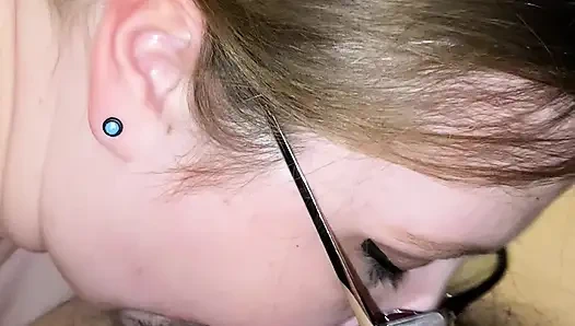 Белая женщина плюс размера сосет мясистый член мексиканского мужчины