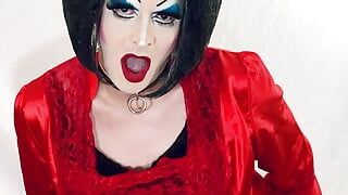 Heavy Makeup Slut in Red