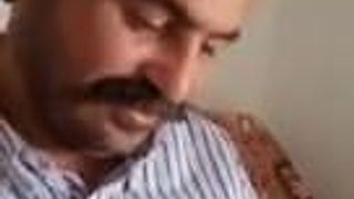 Horny turkish man shows his cock