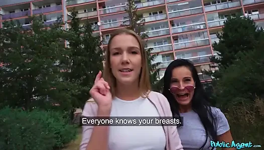 Публичный агент - счастливый агент в подвале в тройничке с Alexis Crystal и Lexi Dona