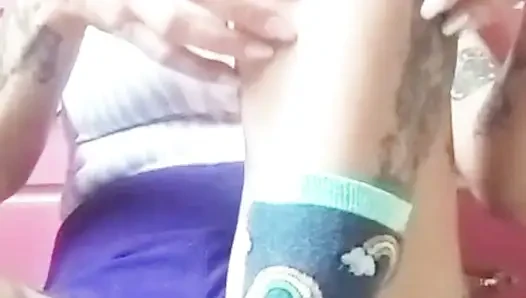 Naughty stepsister masturbates when she's alone at home