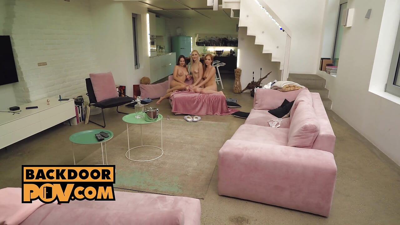 POV - Cum Sucking and Anal Pleasure with Three Hotties Holly, Irina Cage and Lulu Love