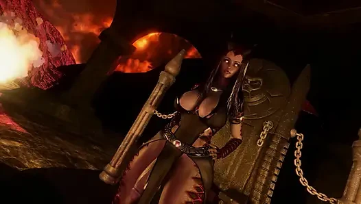 Sollo Succubus with Big Dick Masturbates