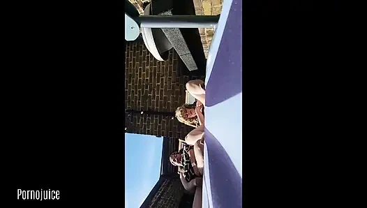 Interracial Lesbian Rooftop Cum Party Starring Sexyspice36 and Juliet Redhead