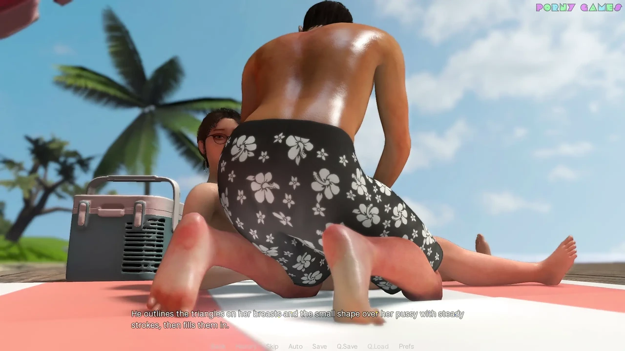 Friendly Housewife by White Foam - Wearing Only Body Paint on the Beach, Naughty Dare for the Housewife 11