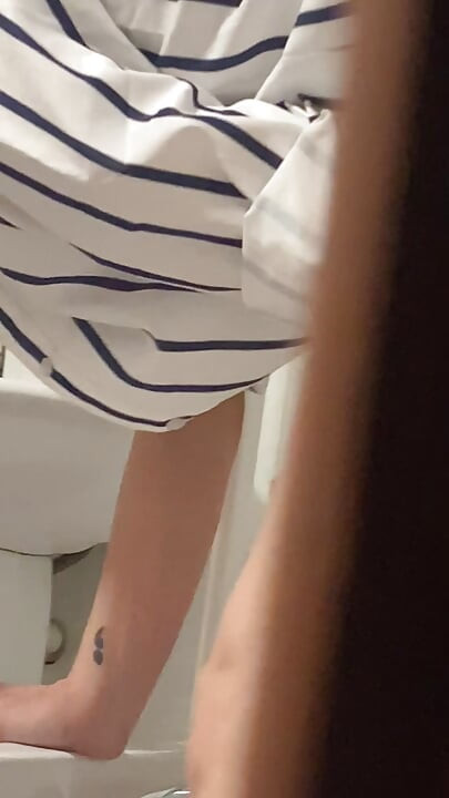 Filming step mother in the bathroom