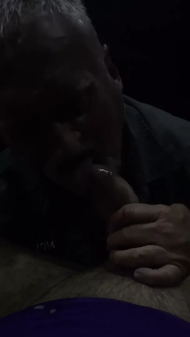Old trucker sucking younger trucker