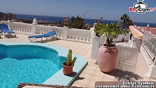 Deutsche Mallorca Urlauber ficken touristin am pool