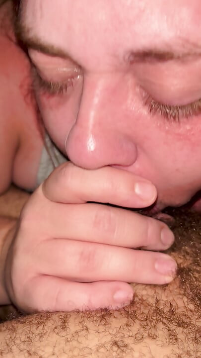Pawg sucks bf lil dick