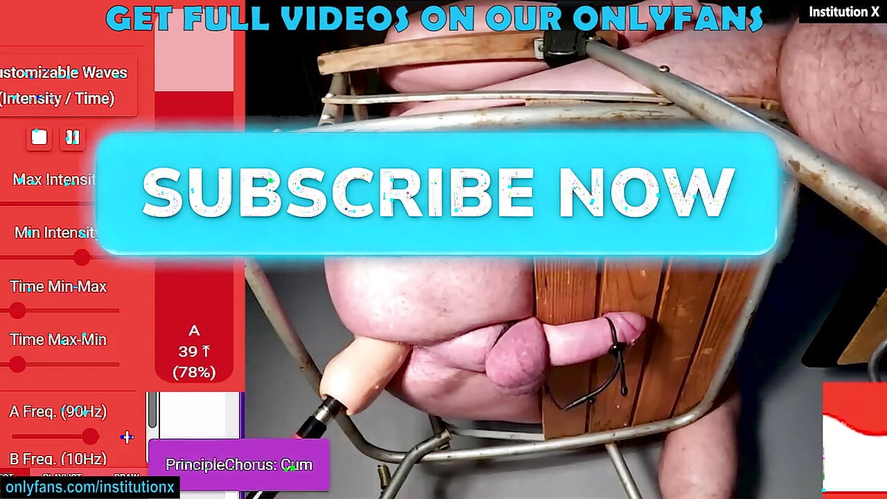 Orgasm Control Session - Boy Shking Impaled Electrostimulated