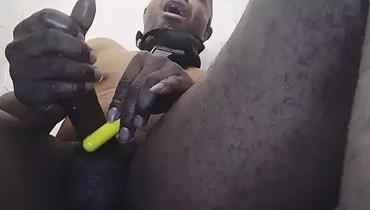 vibrator induced squealing orgasm of big black cock dominant master