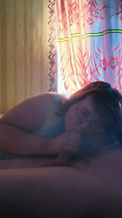 4K Glasses Girl Sucks Big Cock Plays With Ass On All Fours Swallows Cum | Clip 2