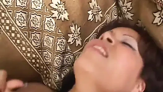 Curvy MILF has one cock in her mouth while another fucks her doggy style