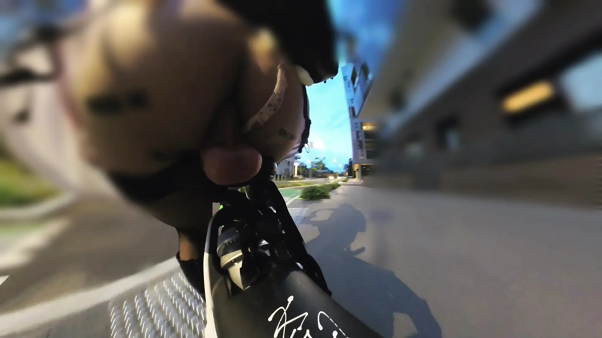 Massive dildo stuffed up ass and exposed in public