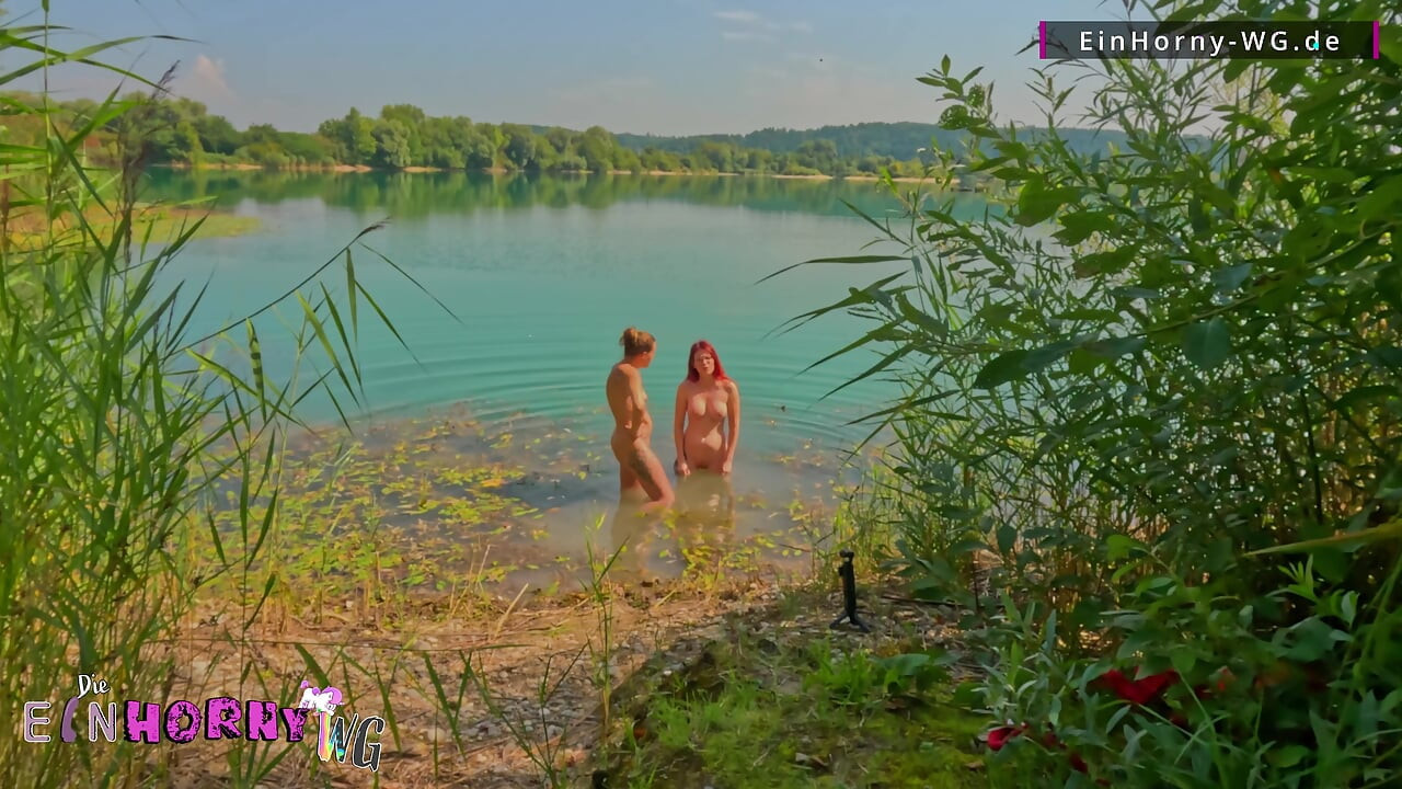 4some at the lake - Girls caught nude bathing and fucked