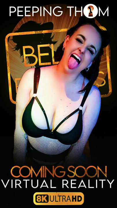 Busty Belle Reynolds gets down and dirty in her latest VR scene on Peeping Thom's pages