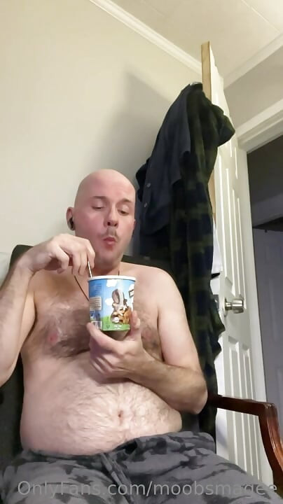 Fat Gainer Eating Ice Cream