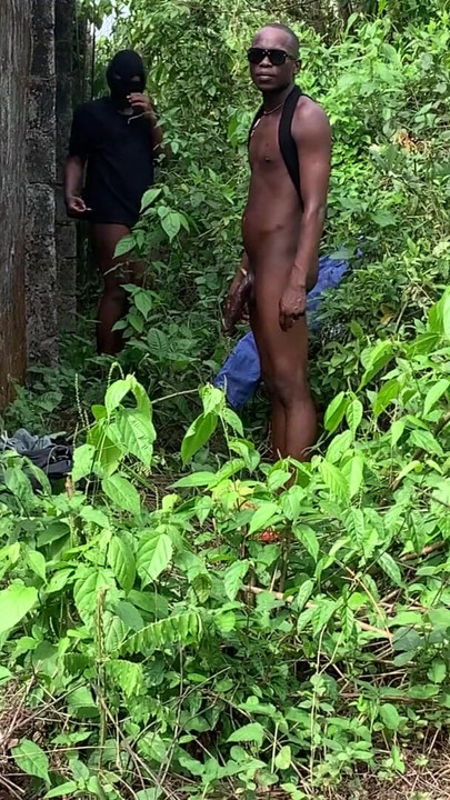 Giving his asshole busy doggy in the bush | Clip 2