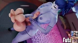 My Hero Academia Futa Plays a Fun Cum Game, Hard Futa Cock Widowmaker Fucks a Thicc Futa Sex Toy