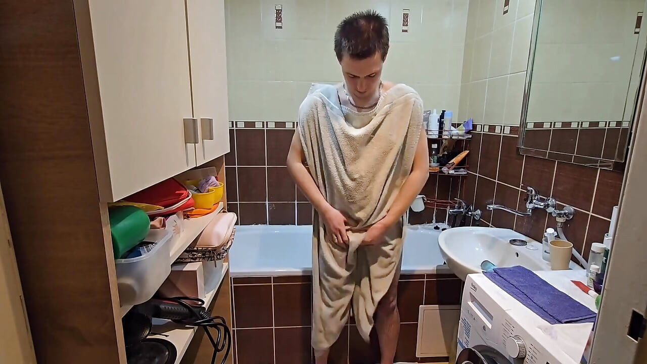 Hot Water Therapy - Hairy Guy’s Private Shower Time After Work