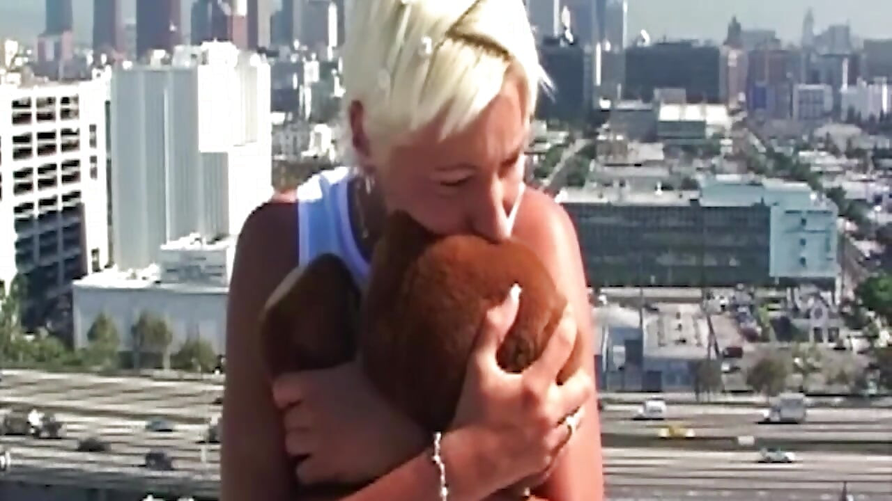 Blonde MILF Squirts While Riding Cock on Rooftop