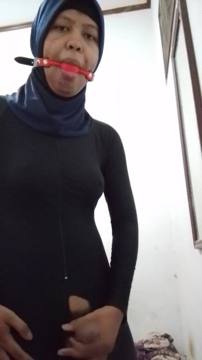 Emotional moment from "Handjob Orgasm Hijab Catsuit"