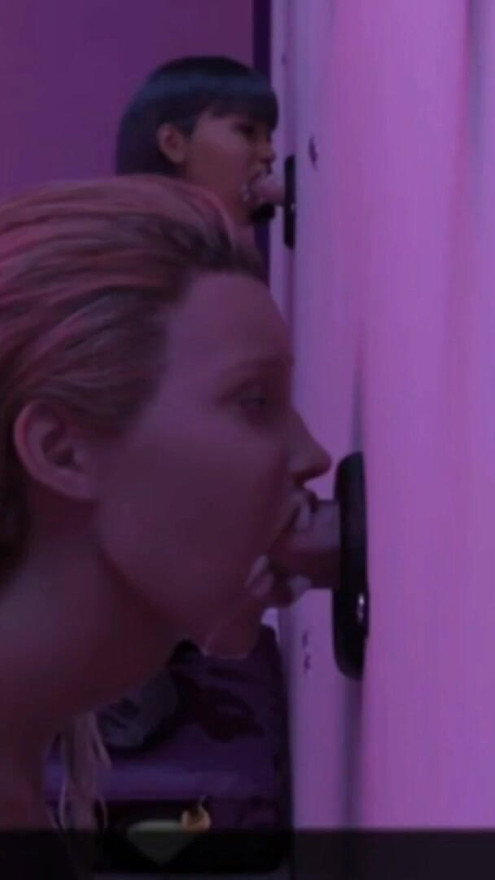 AWAM -  sexscene - Cock Sucking Marathon - wife suck strangers through gloryhole - kimmytoons | Clip 1