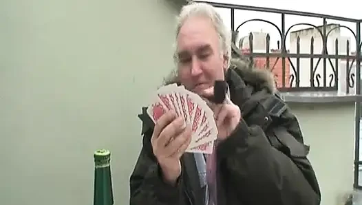 Blonde Granny Licking Cum off a Sexy Teen