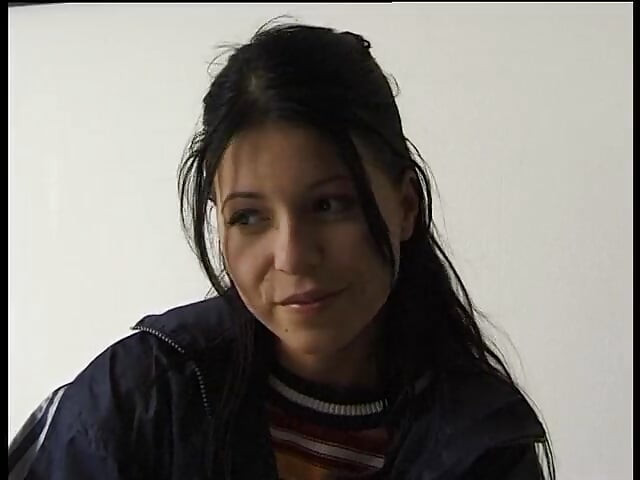 Cute teen brunette playing with dildo and cock
