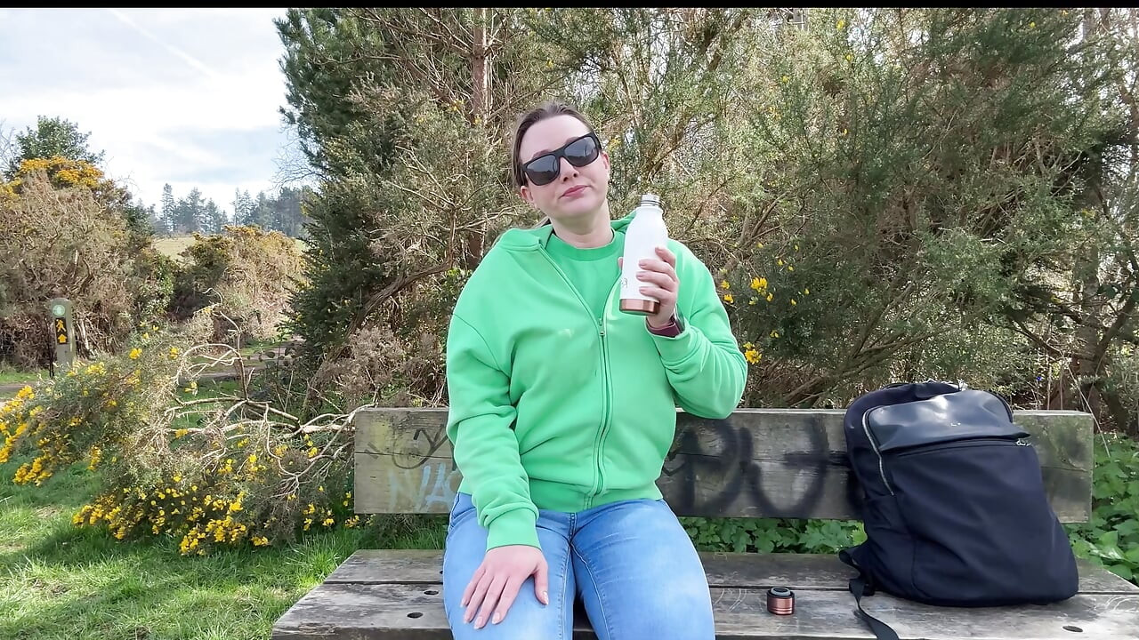 Desperate Outdoor Wetting Jeans on the Public Trail