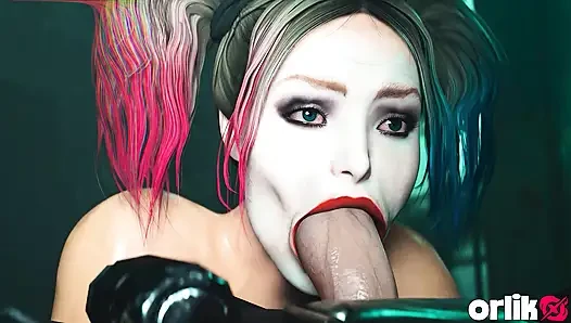 Harley Quinn karlı kötü adamdan sonra Batman'i emiyor ve sikiyor - tutkulu 3 boyutlu animasyon
